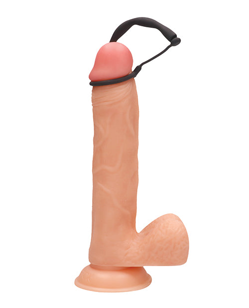 Shots Ouch Urethral Plug & Cock Ring Set - Black Product Image.