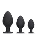 Enchanting Adventure: Shots Ouch Swirled Butt Plug Set - Black - 3 Sizes for All Levels