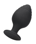 Juego de plug anal de silicona negro suave y sedoso con base de succión