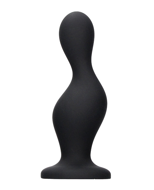 Enchanting Pleasure: Shots Ouch Wave Butt Plug - Black Product Image.