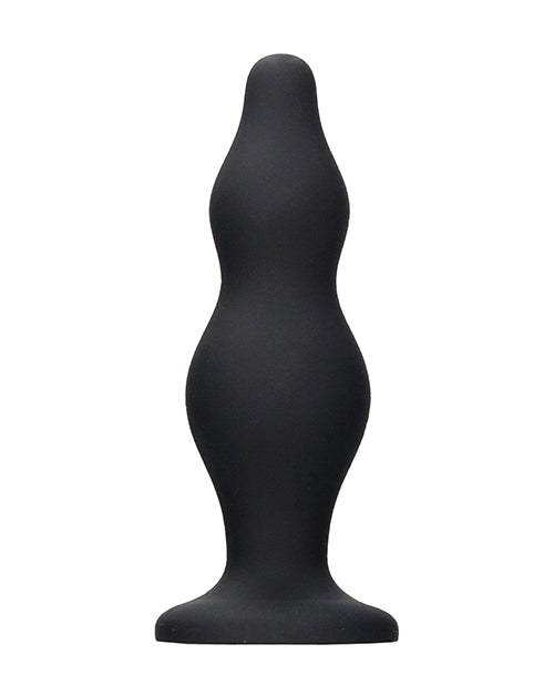 Shots Ouch Bubble Butt Plug - Black Silicone Anal Pleasure Product Image.