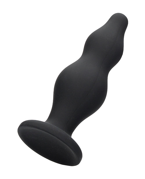 Shots Ouch Bubble Butt Plug - Placer anal de silicona negro Product Image.