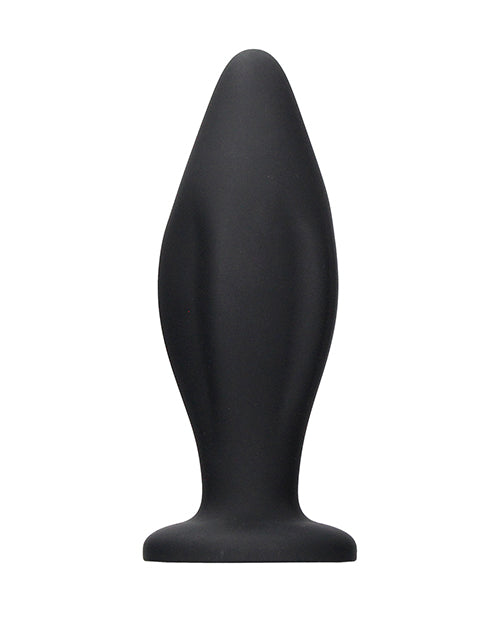 Shots Ouch Edgy Black Silicone Butt Plug - Premium Pleasure Product Image.