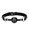 Shots Ouch Diamond Breathable Ball Gag - Black: Adjustable Size, Glamorous Diamond Studs, Durable (Faux) Leather