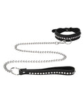 Shots Ouch Diamond Studded Collar & Leash Set - Black