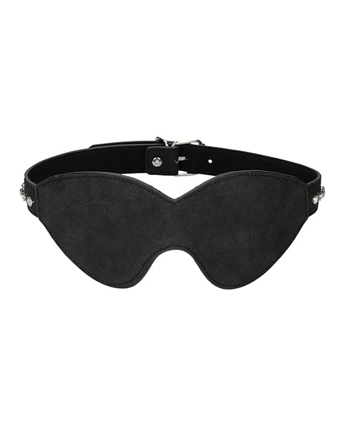 Shots Ouch Antifaz para ojos negro con tachuelas de diamantes: lujo y comodidad para un juego sensual Product Image.