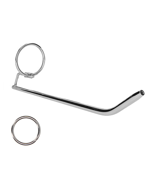 Intimate Ecstasy: Stainless Steel Ribbed Urethral Dilator Stick by Shots Ouch! Product Image.