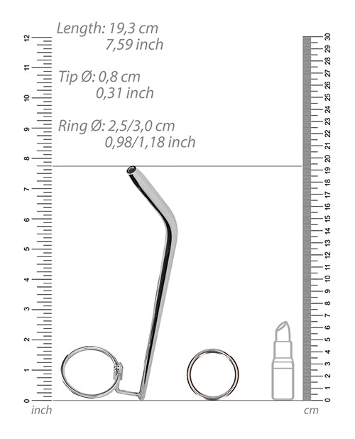 Éxtasis íntimo: barra dilatadora uretral acanalada de acero inoxidable de Shots ¡Ouch! Product Image.