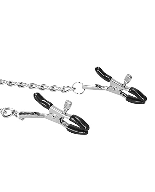 Shots Ouch Black & White Collar with Nipple Clamps Product Image.