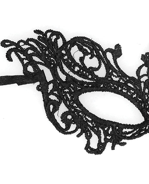 Shots Ouch Black & White Lace Eye Mask Product Image.