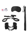 Discover the Allure of the Shots Ouch Black & White Bed Post Restraint Kit with Bonus Accessories