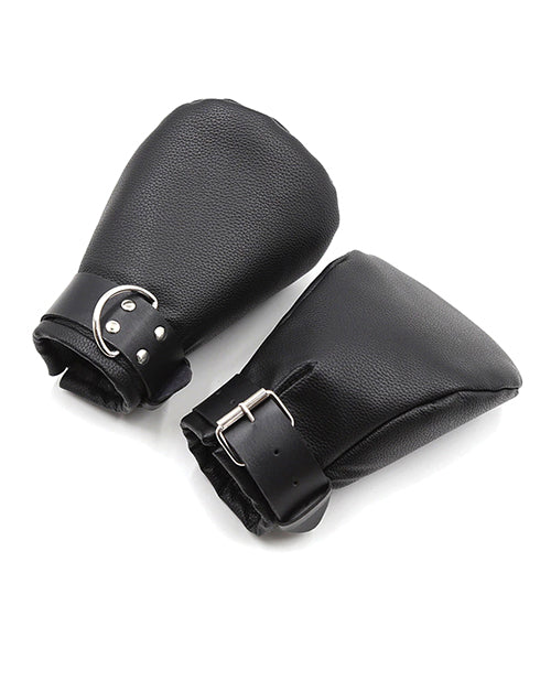 Shots Ouch Puppy Play Black Neoprene Paw Mitts Product Image.