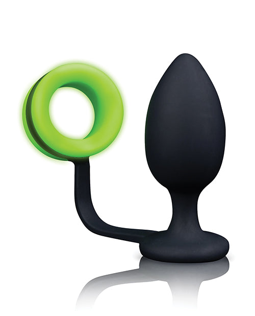 ¡Ay! Plug anal que brilla en la oscuridad con anillo para el pene Product Image.