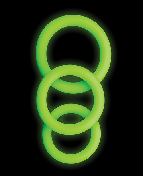 Shots Ouch Glow-in-the-Dark Cock Ring Set Product Image.