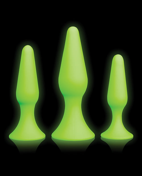 Ouch! Glow in the Dark Butt Plug Set - Enchanting Pleasure Awaits Product Image.