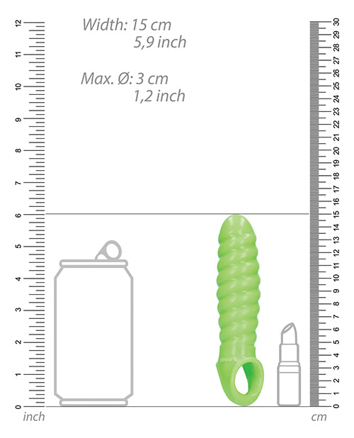 Glow-in-the-Dark Penis Sleeve with Ball Strap Product Image.