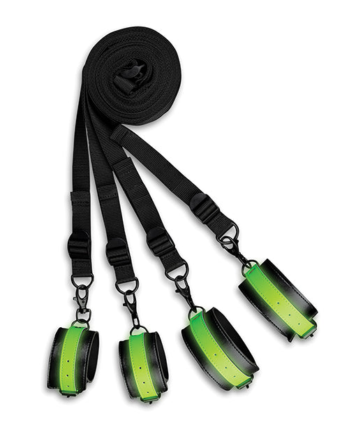 Shots Ouch Bed Bindings Restraint Kit - Glow in the Dark Product Image.