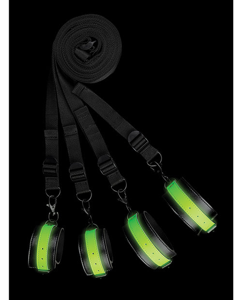 Shots Ouch Bed Bindings Restraint Kit - Glow in the Dark Product Image.