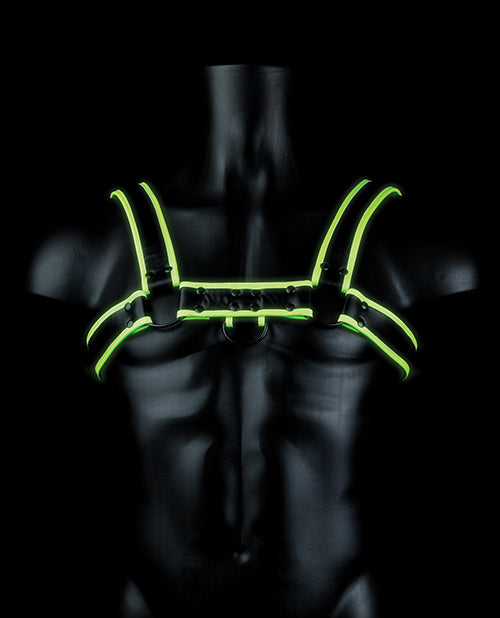 Glow-In-The-Dark Chest Bulldog Harness Product Image.