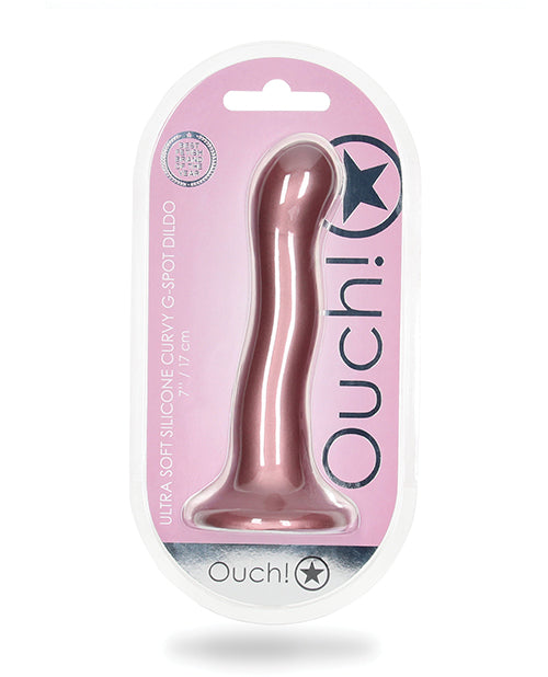 Shots Ouch 7" Metallic Purple Curvy G-spot Dildo Product Image.