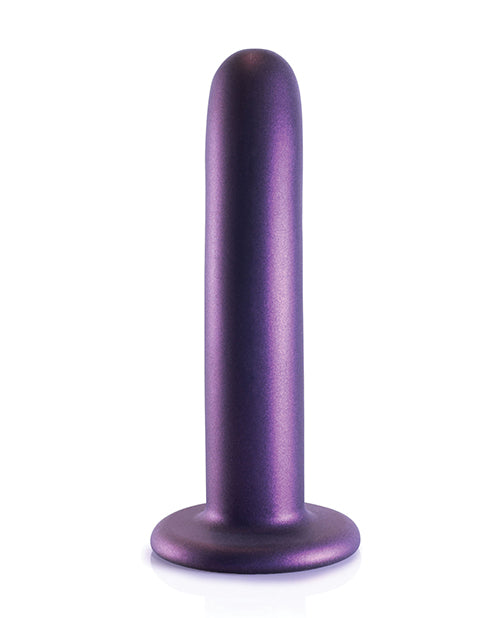 Shots Ouch Consolador liso con punto G de 6" en morado metálico Product Image.