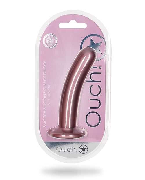 Shots Ouch 6" Smooth G-spot Dildo in Metallic Purple Product Image.