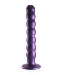 Experience the Bliss of Shots Ouch 8" Metallic Purple Beaded G-Spot Dildo