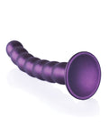 Experience the Bliss of Shots Ouch 8" Metallic Purple Beaded G-Spot Dildo