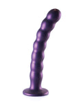 Experience the Bliss of Shots Ouch 8" Metallic Purple Beaded G-Spot Dildo