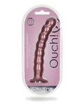 Experience the Bliss of Shots Ouch 8" Metallic Purple Beaded G-Spot Dildo