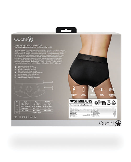 Shots Ouch XL/XXL Vibrating Strap On Brief Product Image.