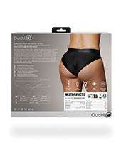 Shots Ouch Vibrating Strap On Hipster - Black XL/XXL Product Image.