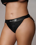 Shots Ouch Vibrating Strap-On Panty Harness - Black XL/XXL