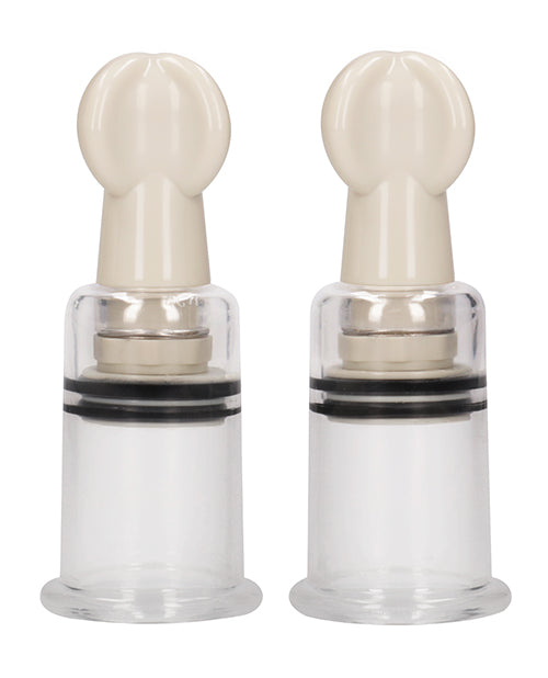 Shots Pumped Nipple Suction Set - Medium Clear Product Image.