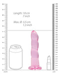 Shots RealRock Crystal Clear 7" Pink Dildo