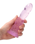 Shots RealRock Crystal Clear 7" Pink Dildo