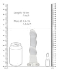 RealRock Crystal Clear 7" Rippled Dildo - Transparent