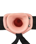 Realrock 8" Vibrating Hollow Strap-On en color carne