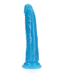 Consolador RealRock Slim Glow de 7" - Azul neón