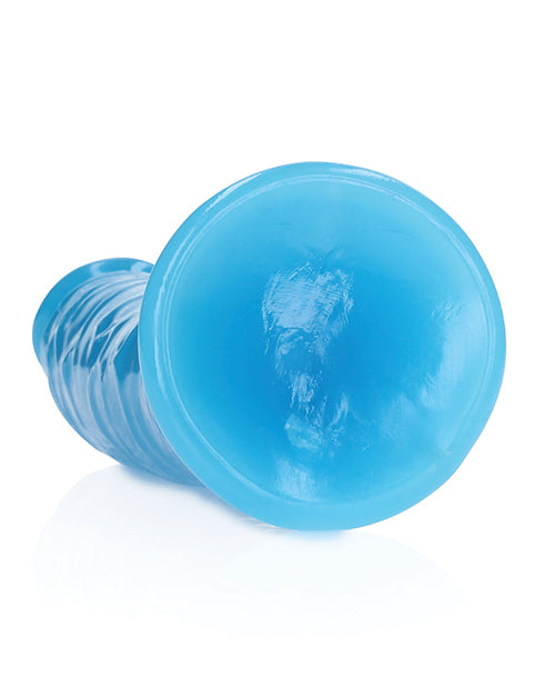 Consolador RealRock Slim Glow de 7" - Azul neón Product Image.