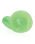 Enchanting Neon Green Glow-in-the-Dark Slim Dildo - RealRock 7"