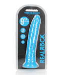 Neon Blue Glow-In-The-Dark Realrock Slim Dildo