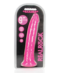 Neon Blue Glow-In-The-Dark Realrock Slim Dildo