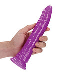 Neon Blue Glow-In-The-Dark Realrock Slim Dildo