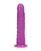 Neon Blue Glow-In-The-Dark Realrock Slim Dildo Product Image.