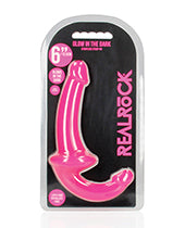 Shots Realrock 6" Arnés sin tirantes con brillo morado neón Product Image.