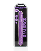 Realrock 12" Glow In The Dark Double Dong - Neon Purple Product Image.