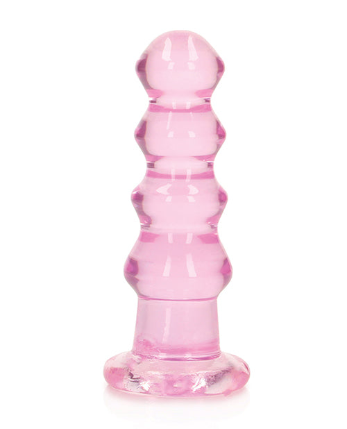 Shots Realrock Crystal Clear 5.5" Purple Curvy Dildo/Butt Plug Product Image.