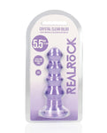 Shots Realrock Crystal Clear 5.5" Purple Curvy Dildo/Butt Plug