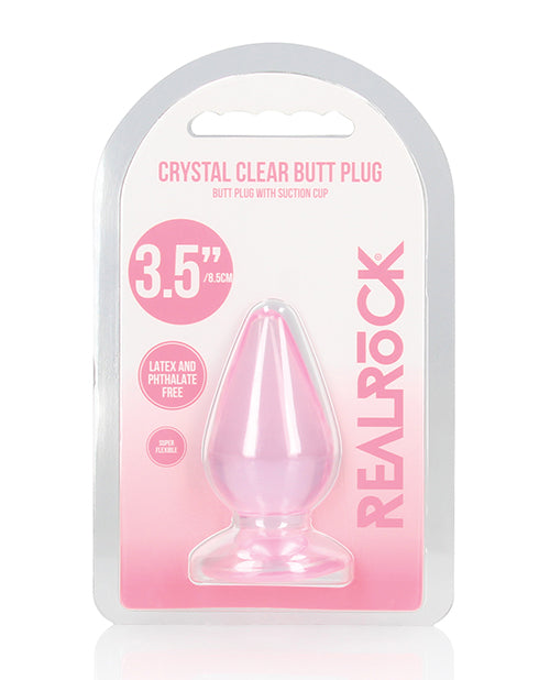 Realrock Crystal Clear Purple Anal Plug 3.5" Product Image.